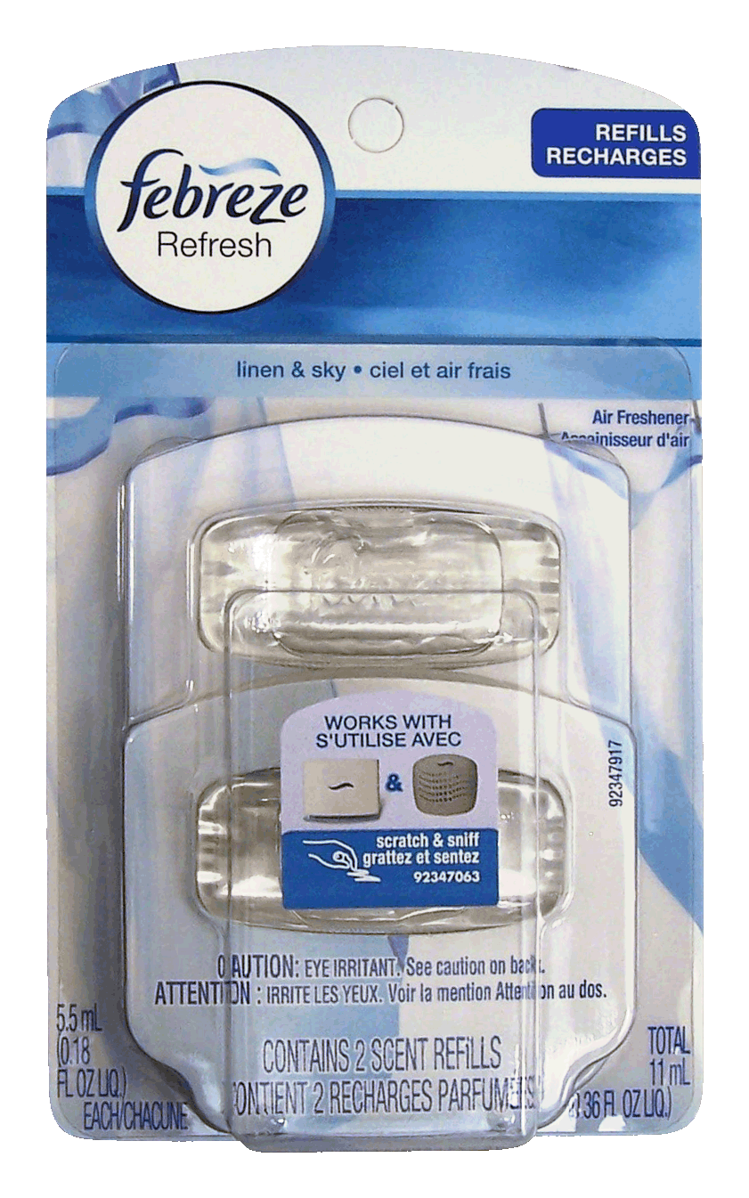 Febreze Refresh air freshener scent refills, linen & sky scent Full-Size Picture